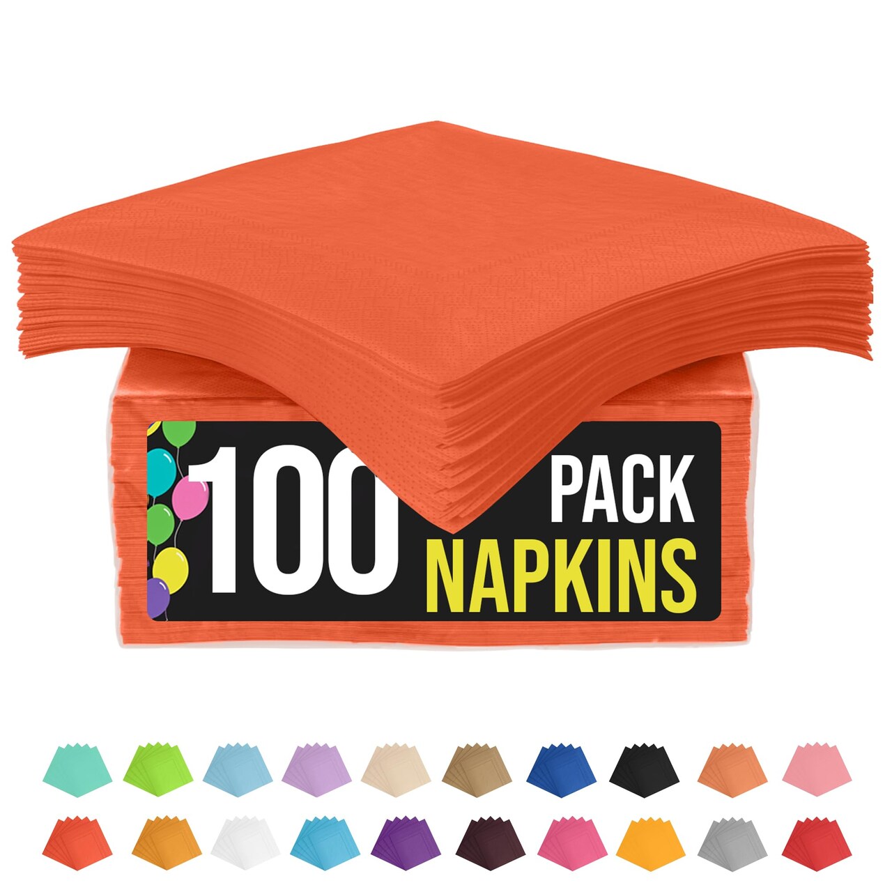 Party Solids Paper Napkins Disposable Everyday 100 Pcs 2 Ply Napkins Paper Everyday For Parties & Party Supplies